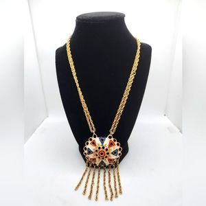 Vintage Americana Style Necklace Gold Tone